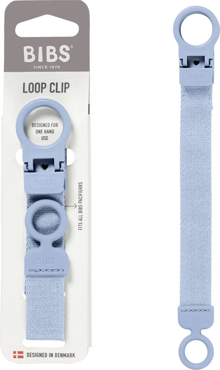 Fopspeenkoord Loop - Past op alle BIBS-fopspenen by BIBS in Dusty Blue – product photo