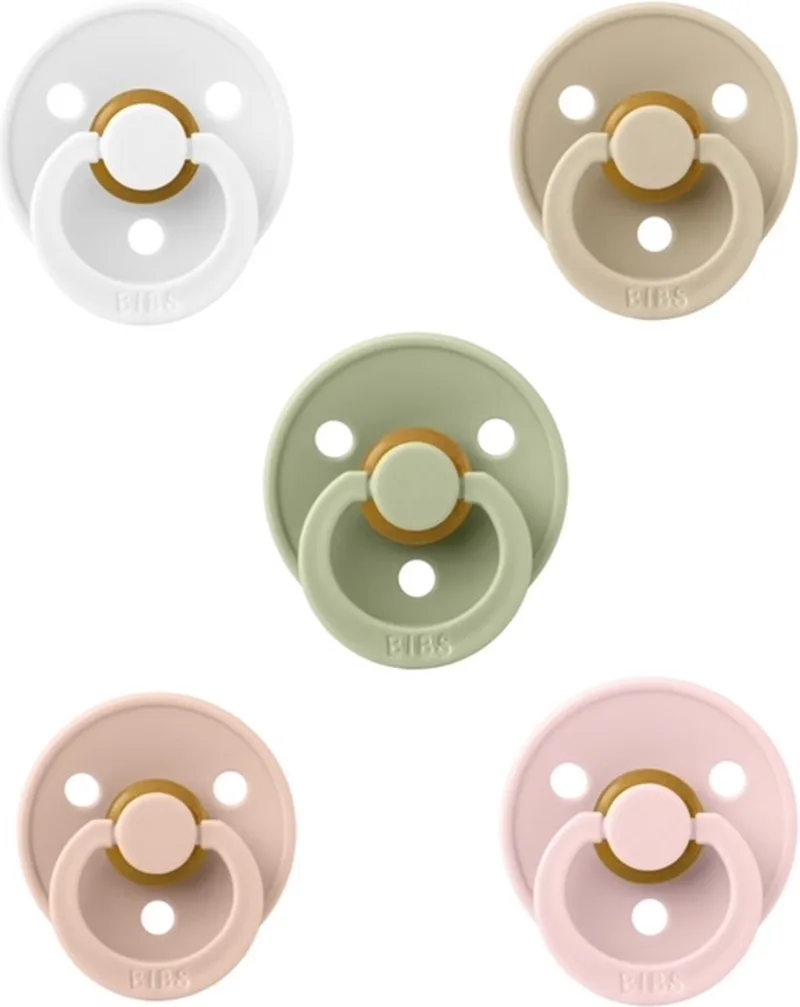fopspenen 0-6 maand set 5 stuks maat 1 van BIBS in Blossom, Sage, Wit, Vanilla en Blush – productfoto