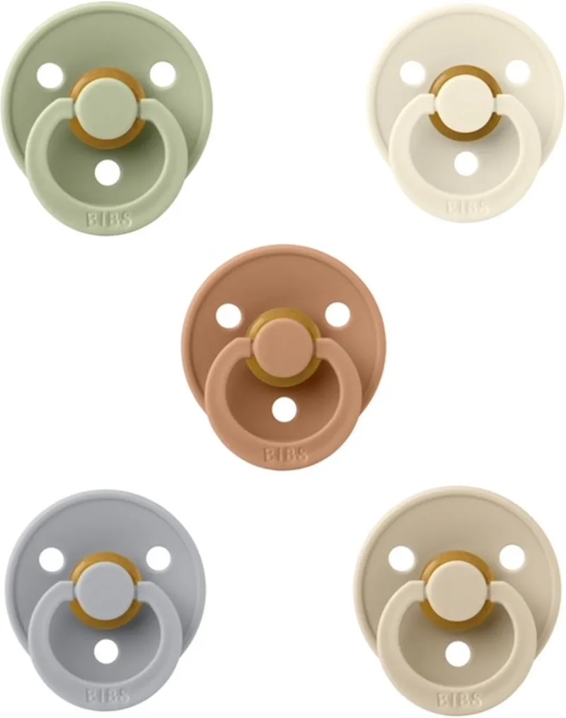 fopspenen 0-6 maand set 5 stuks maat 1 van BIBS in Cloud, Vanilla, Sage, Ivory en Peach – productfoto