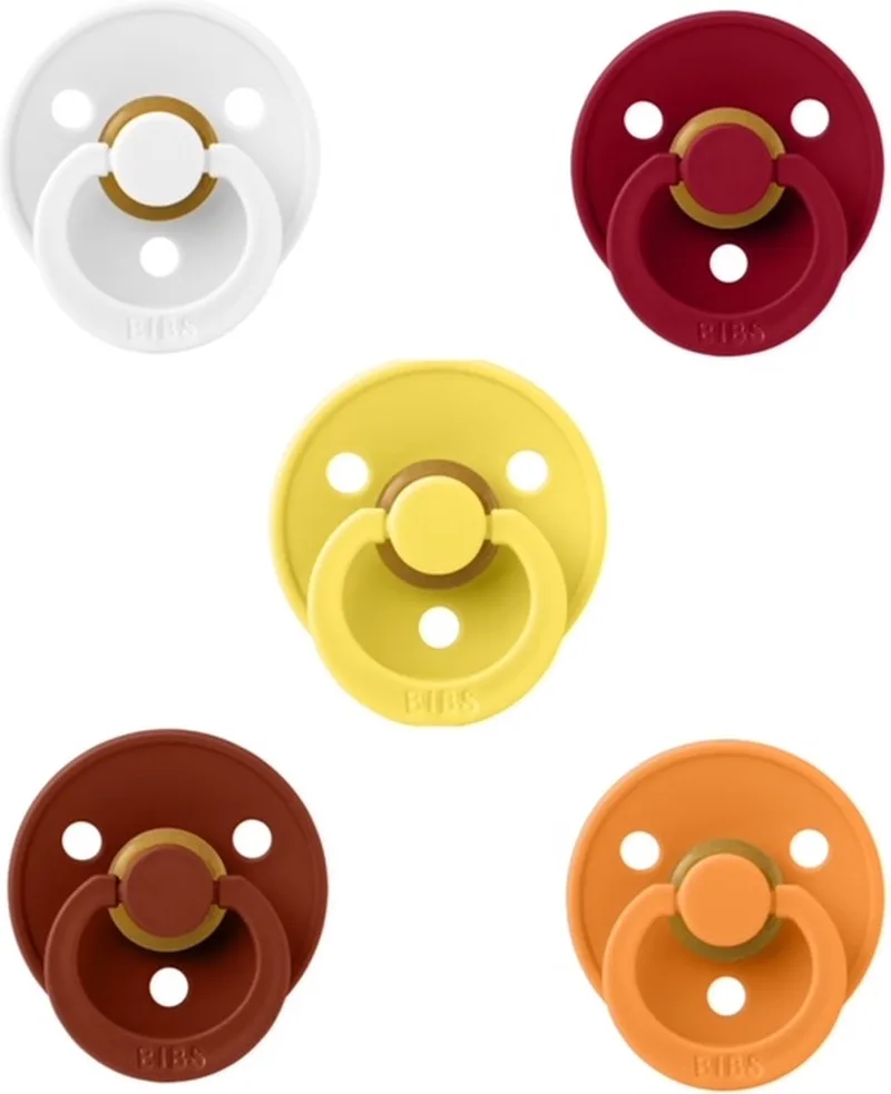 fopspenen 0-6 maand set 5 stuks Ruby,Apricot, Pale Butter, Woodchuck en White maat 1 från BIBS i Ruby, Apricot, Pale Butter, Woodchuck en White – produktbild