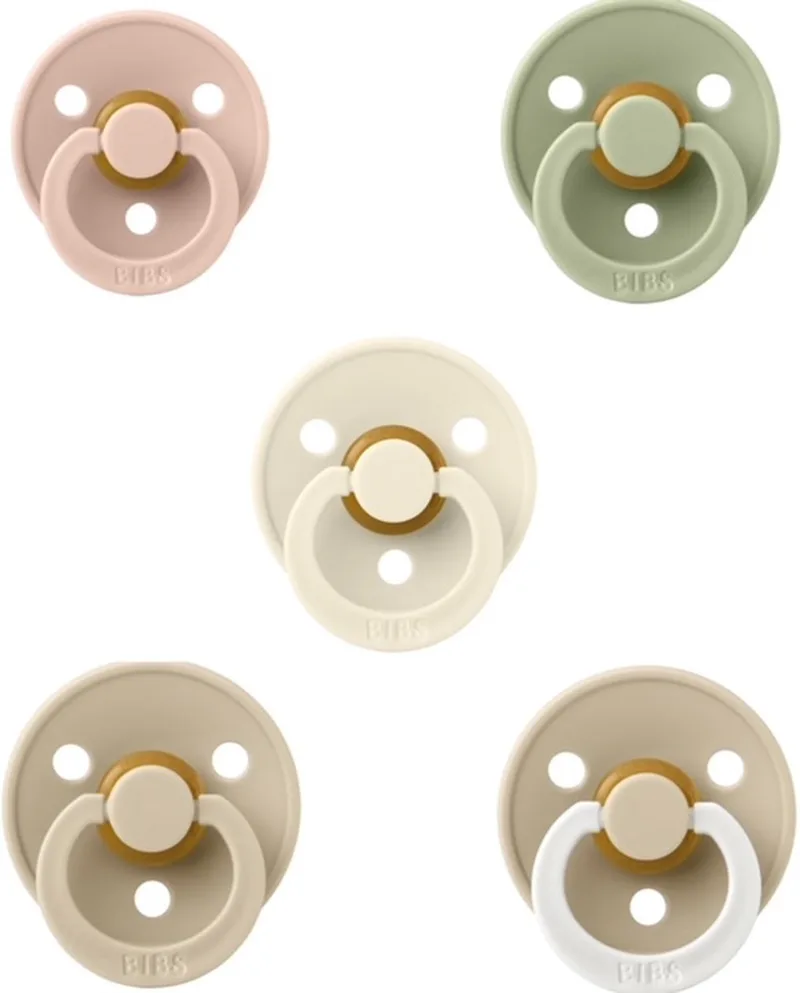 fopspenen 18+ maand set 5 stuks maat 3 by BIBS in Blush, Ivory, Sage, Vanilla en Night Glow Vanilla – product photo