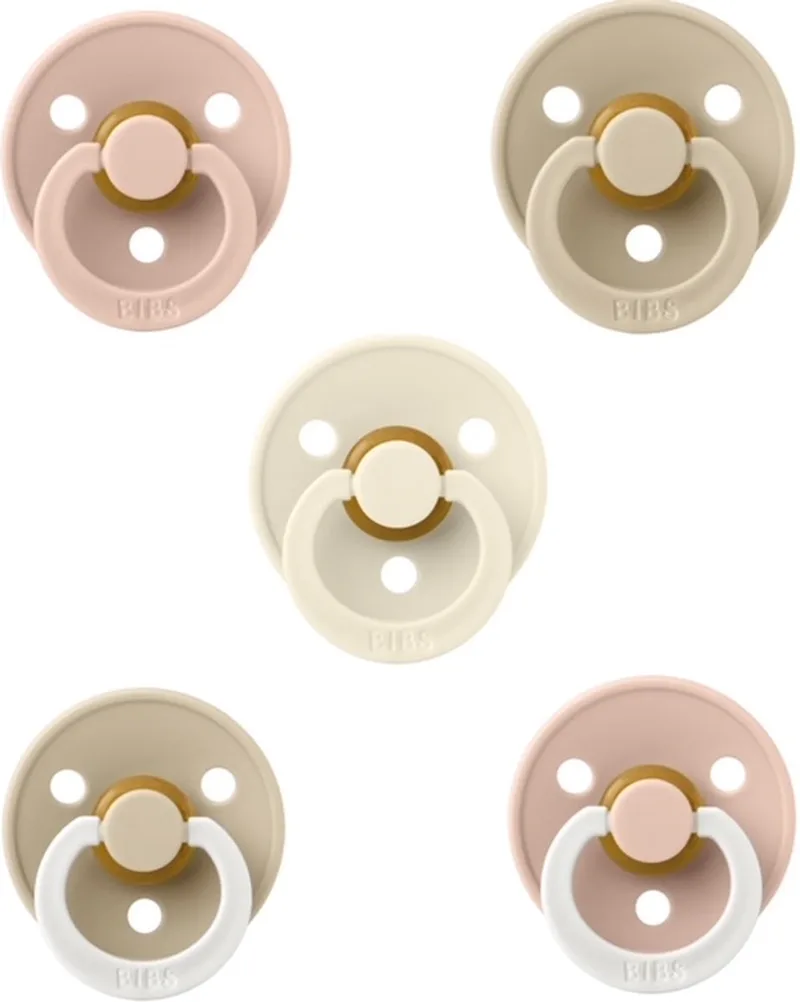 fopspenen 6-18 maand set 5 stuks maat 2 de BIBS en Blush, Vanilla, Blush Glow, Ivory en Vanilla Glow – photo produit