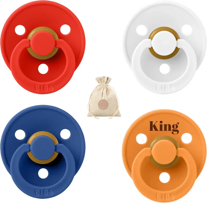 fopspenen KING - maat 1 - wit, blauw en oranje - Koningsdag - 0-6 maanden de BIBS en Rouge – photo produit