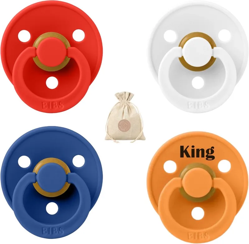 fopspenen KING - maat 2 - wit, blauw en oranje - Koningsdag - 6-18 maanden de BIBS en Woodchuck – photo produit