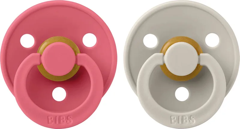 Fopspenen - Maat 2 - Coral & Sand - 6-18 mnd - 2 stuks de BIBS en Rose – photo produit
