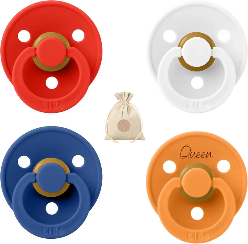fopspenen QUEEN - maat 1 - wit, blauw en oranje - Koningsdag - 0-6 maanden van BIBS in Rood – productfoto