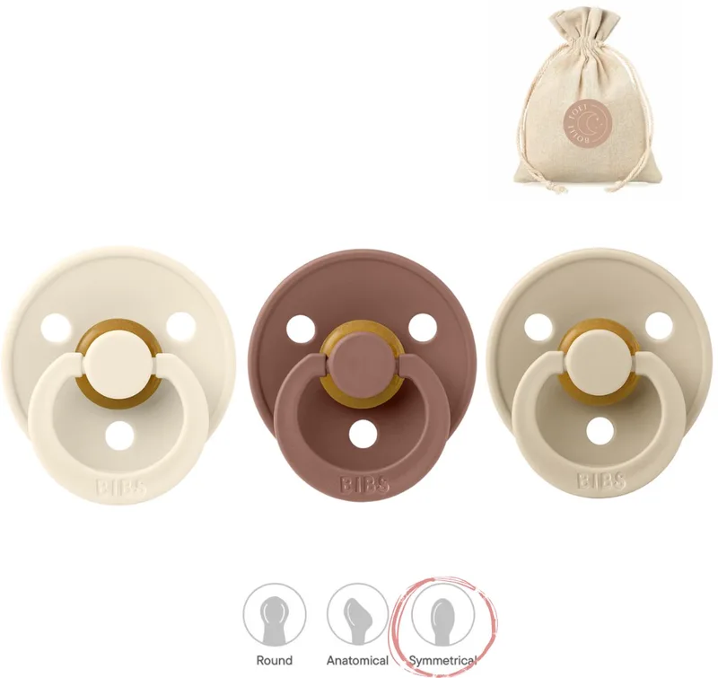 fopspenen symmetrisch - maat 1 (0-6 maanden) - vanilla, ivory de BIBS en Woodchuck – photo produit