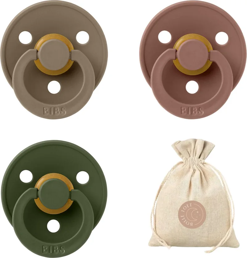 fopspenen T1 + speenzakje BolleToet- Huntergreen, Woodchuck, Dark Oak - 0-6 maanden de BIBS en Dark oak, Hunter green, Woodchuck – photo produit