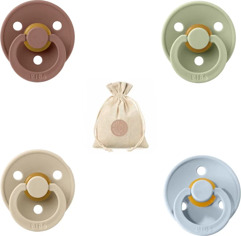 fopspenen T1 + speenzakje BolleToet - sage, baby blue, vanilla - 0-6 maanden de BIBS en Woodchuck – photo produit