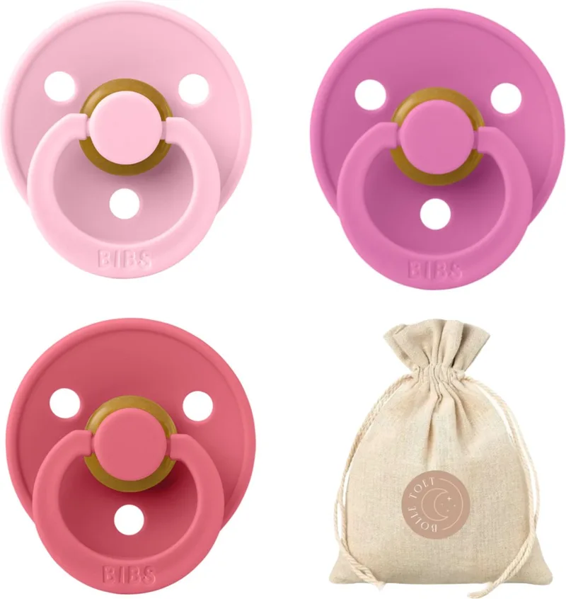 fopspenen T2 + speenzakje BolleToet - Baby Pink, Bubblegum, Coral - 6-18 maanden de BIBS en Baby Pink, Bubblegum, Coral – photo produit