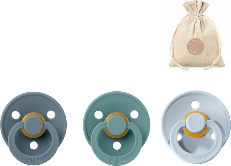 fopspenen T2 + speenzakje BolleToet - island sea, baby blue - 6-18 maanden de BIBS en Petrol – photo produit