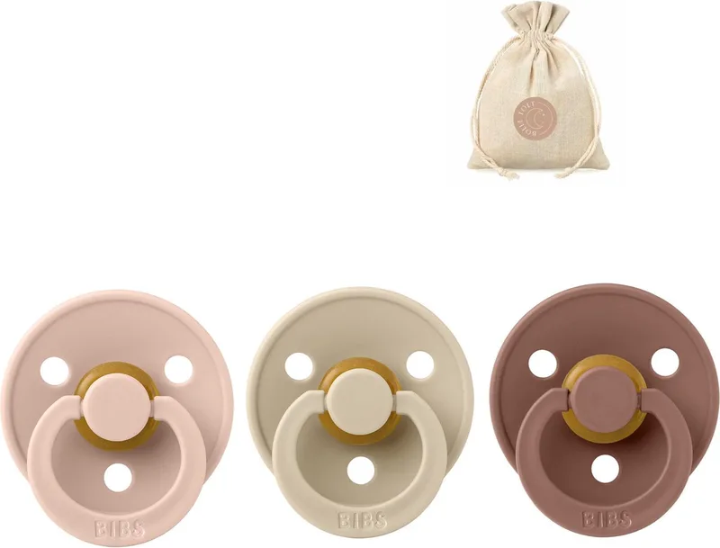 fopspenen T3 + speenzakje BolleToet - vanilla en woodchuck - 18+ maanden de BIBS en Blush – photo produit