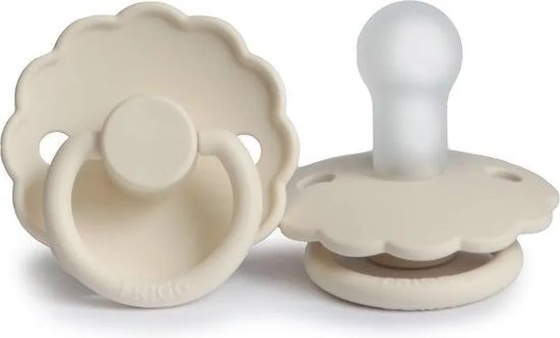 FRIGG Fopspeen | Daisy - Bloemspeen | Siliconen | Cream | Maat 1 - T1 Leeftijd: 0-6 maanden de BIBS en Cream T1 Siliconen – photo produit