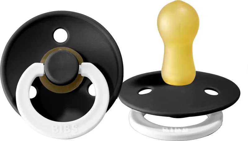 Glow In The Dark Fopspeen - Rond - 6-18 Mnd - Black fra BIBS i Sort – produktbillede