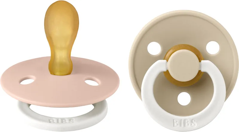 Glow in the Dark, maat 2, fopspeen, symmetrisch, Blush Glow / Vanilla Glow van BIBS in Meerkleurig – productfoto