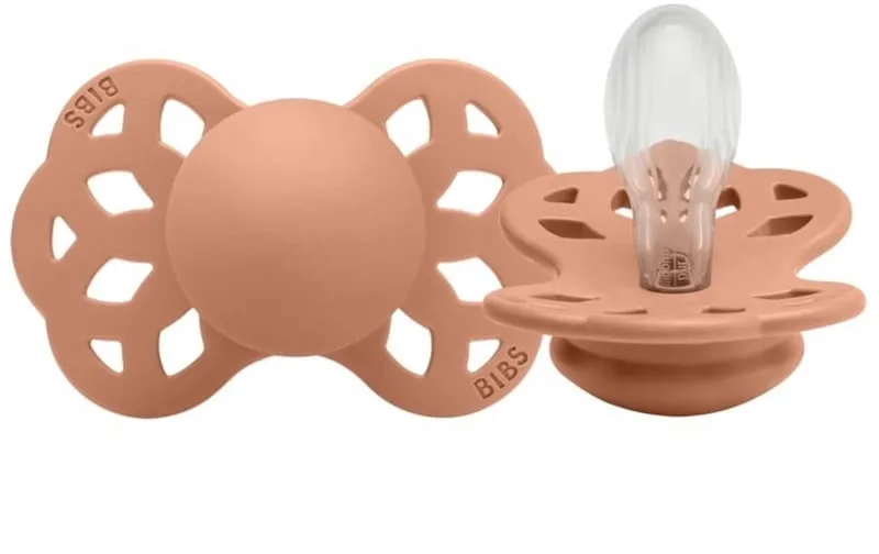 Infinity - Symmetrische Silicone Fopspeen - Maat M - Bohemian Stijl - Vanaf 6 Maanden de BIBS en Perzik – photo produit