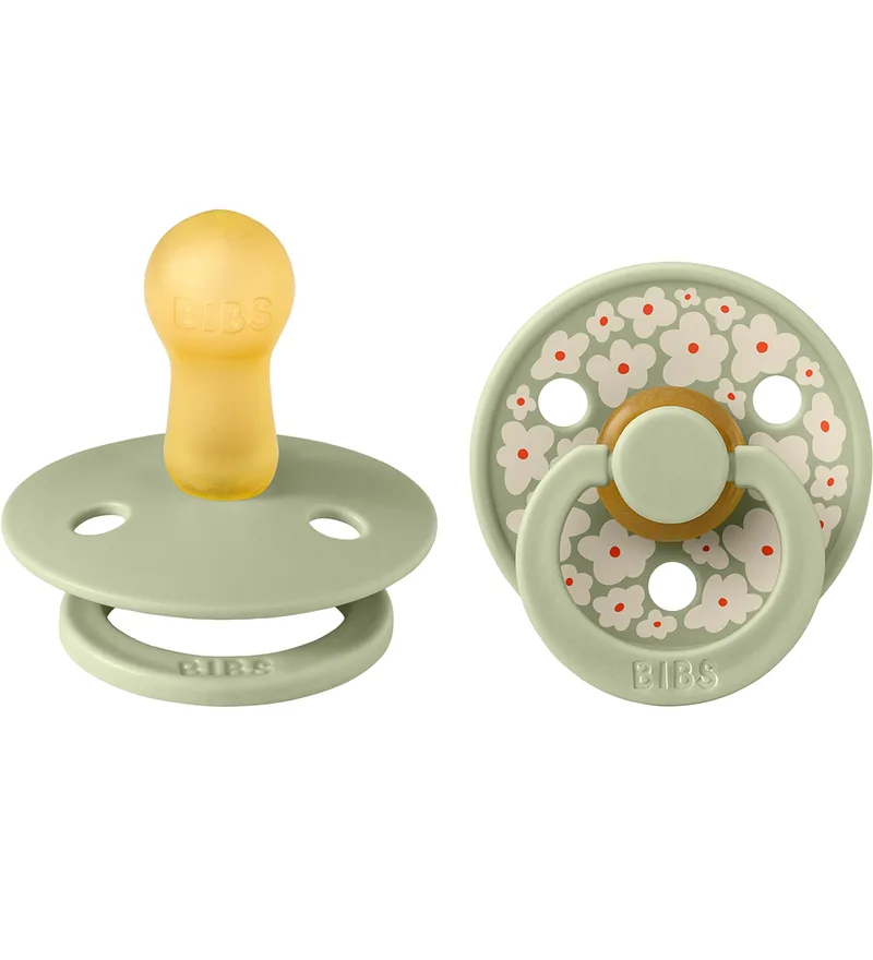 Kleur Fopspenen - 2-pack - Maat 2 - Rond - Jasmine - Sage M van BIBS – productfoto
