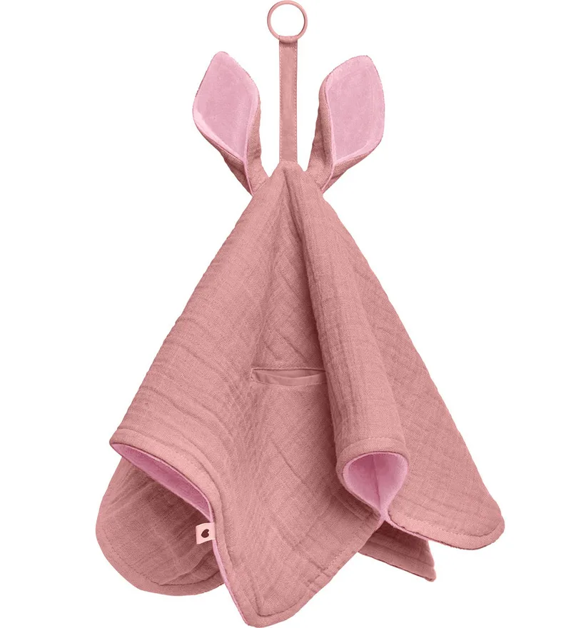 Knuffeldoekjes - 40x40 cm - Kangoeroe - Dusty Pink/Baby Pin de BIBS – photo produit