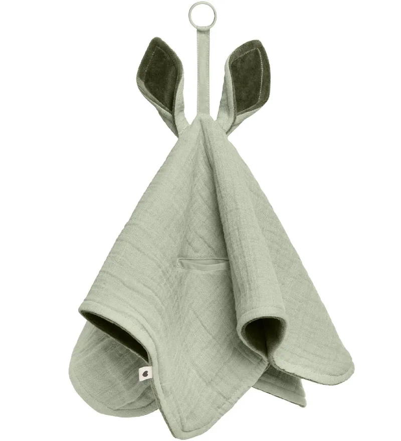 Knuffeldoekjes - 40x40 cm - Kangoeroe - Sage/Hunter Green van BIBS – productfoto