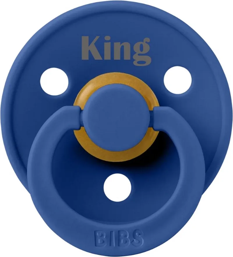 Koningsdag speen met KING - speen MAAT 1 van BIBS in Steel blue – productfoto