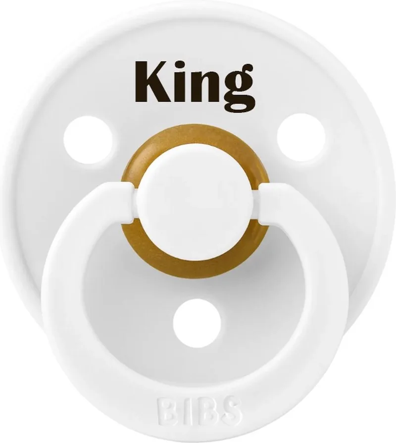 Koningsdag speen met KING - speen MAAT 2 by BIBS in White – product photo