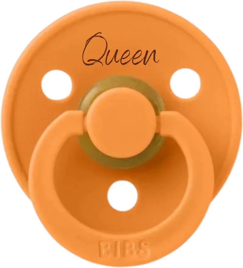 Koningsdag speen met QUEEN - speen MAAT 2 de BIBS en Orange – photo produit