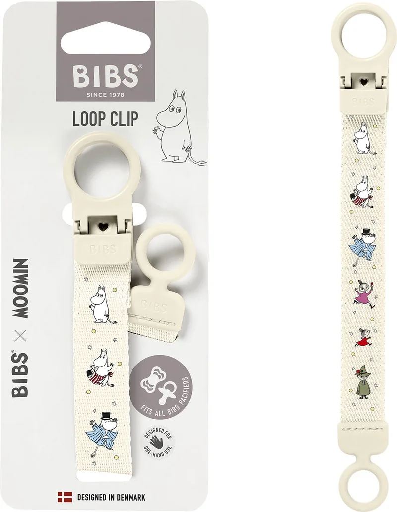 Moomin x BIBS Fopspeenkoord Loop - Past op alle BIBS-fopspenen van BIBS in Ivoor – productfoto