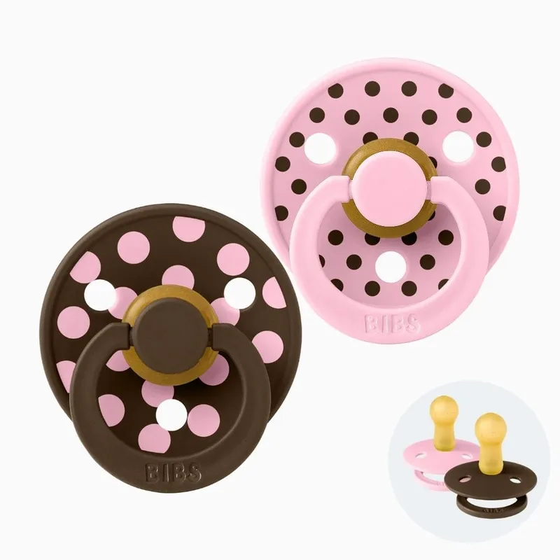 Polka speen - baby pink/mocha fra BIBS – produktbillede