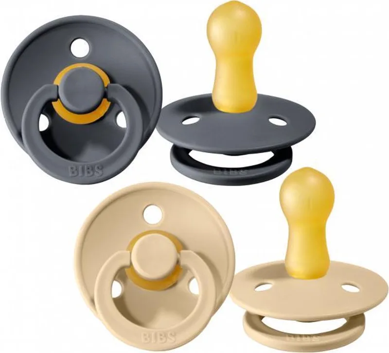 Retro Fopspeen Iron / 6-18 Mnd 2 Stuks de BIBS en Beige – photo produit