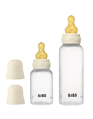 Set | Fles BIBS Latex Round Grow/Flow Ivory 150ml/270ml 2st by BIBS – product photo 1 of 2