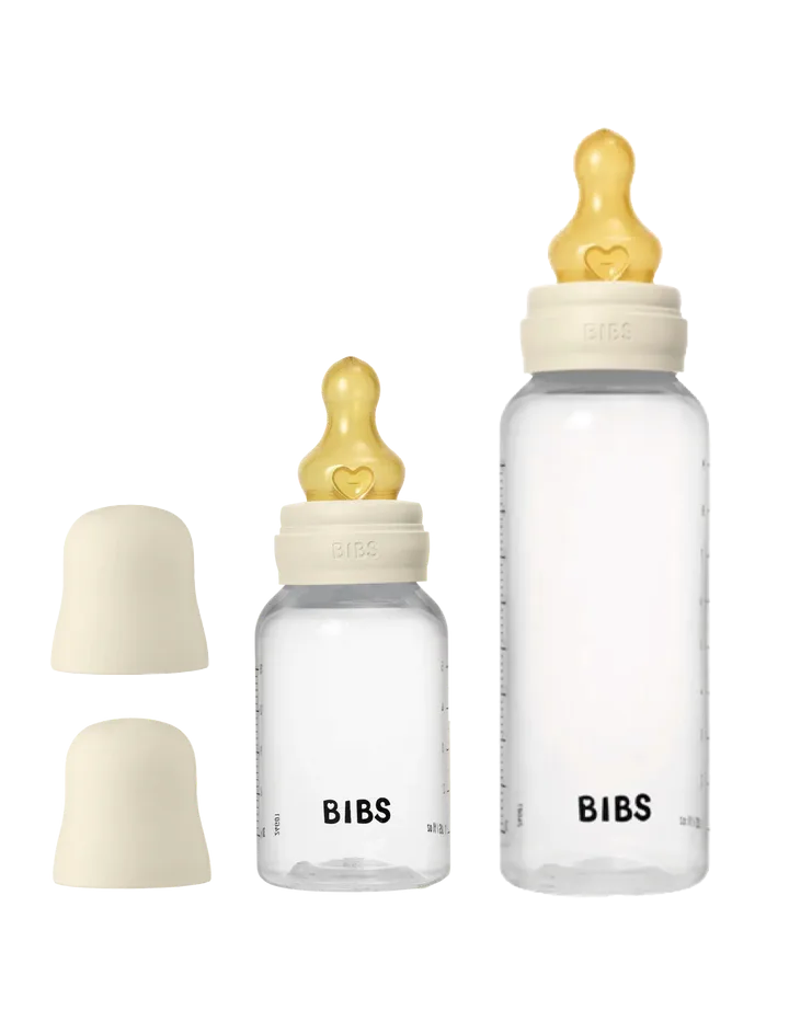 Set | Fles BIBS Latex Round Grow/Flow Ivory 150ml/270ml 2st by BIBS – product photo 1 of 2