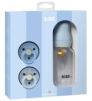 Strooien - Cadeauset - Fopspenen/Babyflesje - Baby Blue van BIBS – productfoto 1 van 4