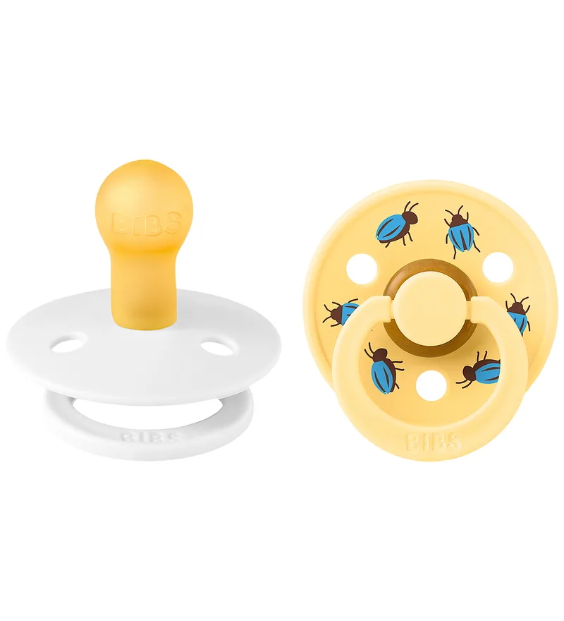 Studio Colour Fopspenen - Maat 1 - Rond - 2-pack - Wit/Pale von BIBS – Produktfoto