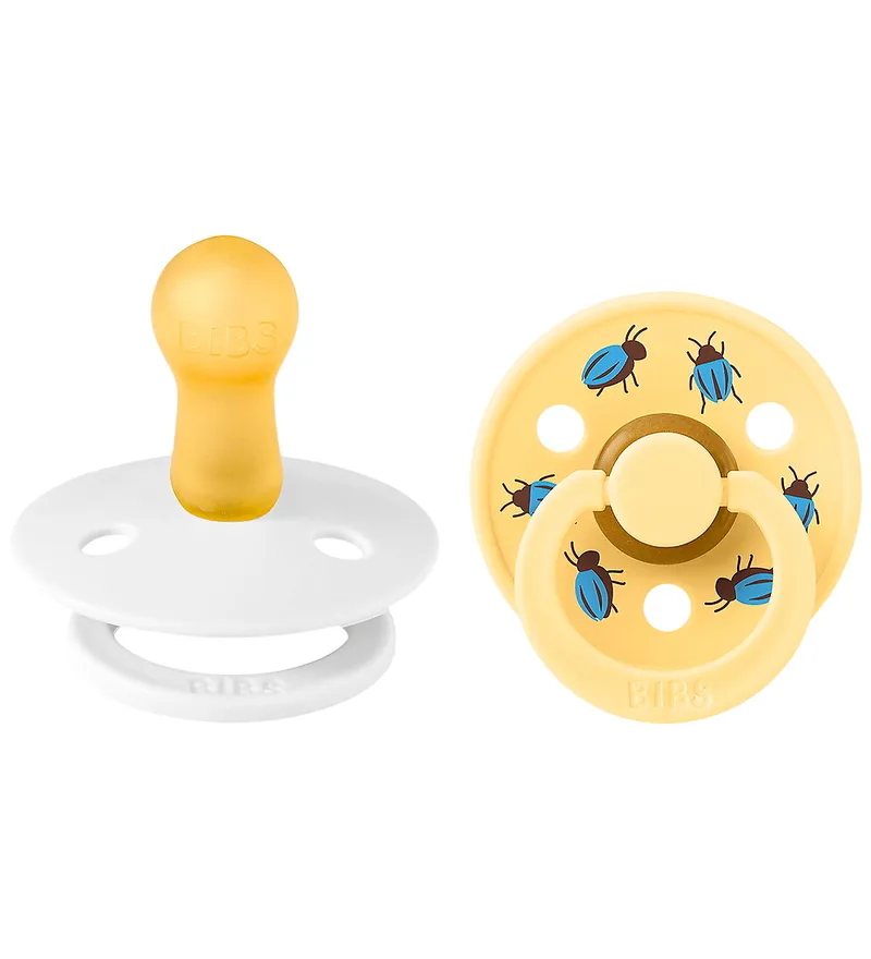 Studio Colour Fopspenen - Maat 2 - Rond - 2-pack - Wit/Pale från BIBS – produktbild