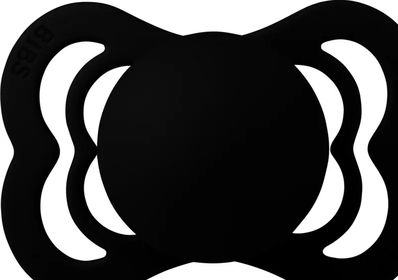 Supreme Fopspeen - Maat 2 6-18 maanden - Latex by BIBS in Black – product photo