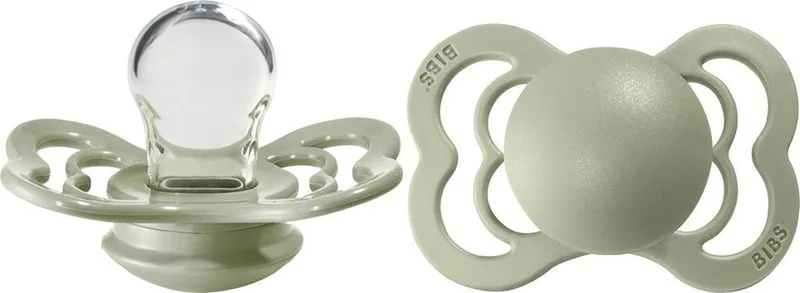 supreme | Fopspeen | Silicone | T2 | 6-18 maand van BIBS in Sage – productfoto