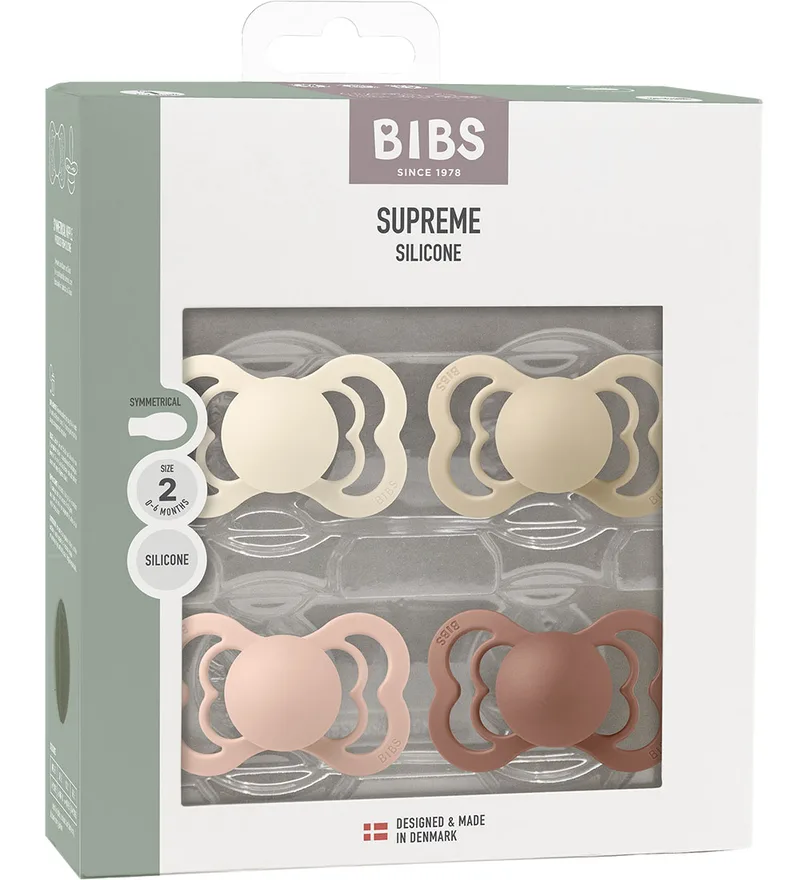 Supreme+ Fopspenen - Maat 2 - 4-pack - Symmetrisch - Blush by BIBS – product photo