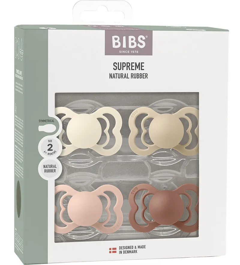 Supreme+ Fopspenen - Maat 2 - 4-pack - Symmetrisch - Blush von BIBS – Produktfoto