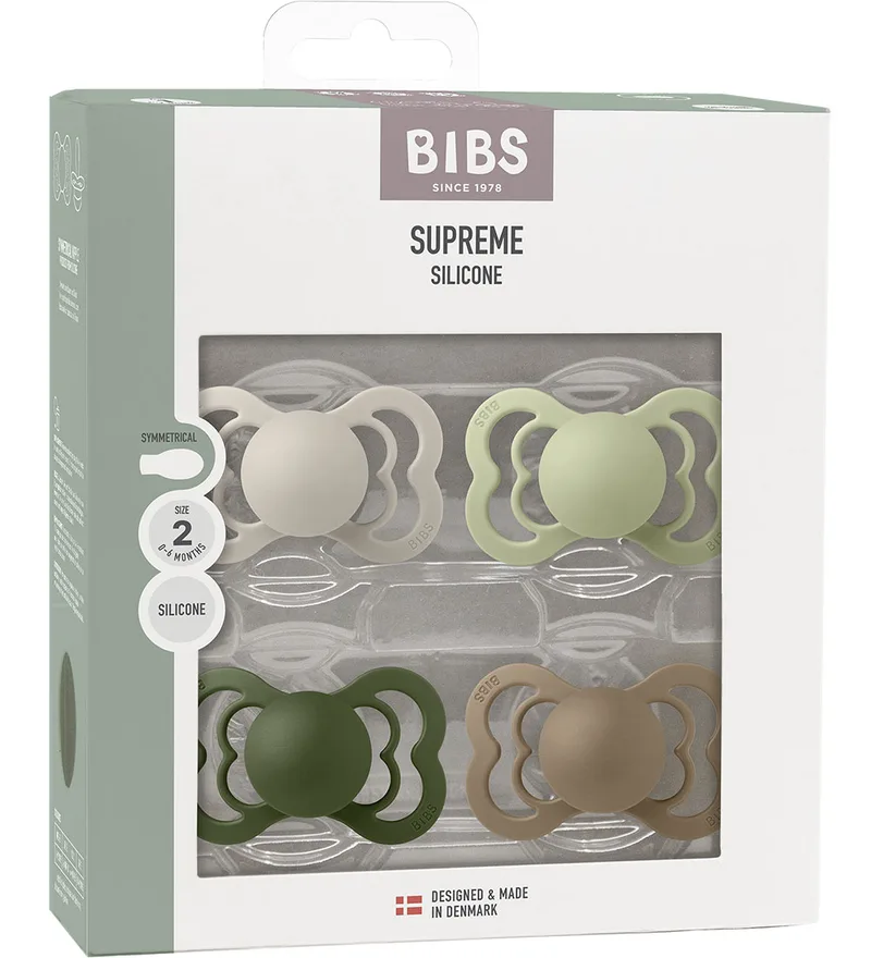 Supreme+ Fopspenen - Maat 2 - 4-pack - Symmetrisch - Waar/S by BIBS – product photo
