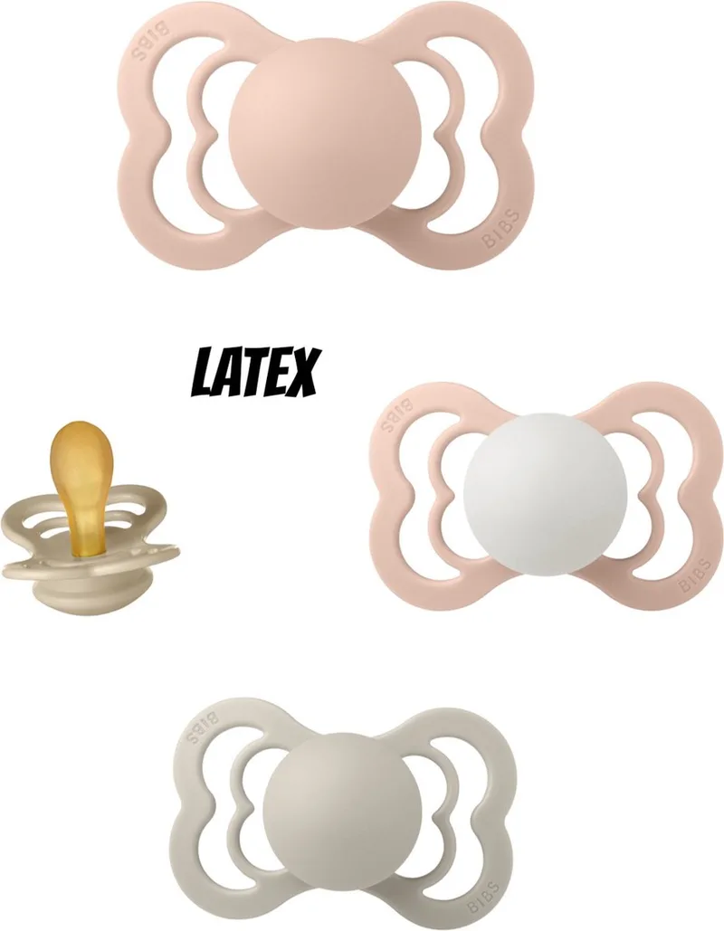 Supreme Latex fopspeen 0-6 maand 4 stuks maat 1 by BIBS in Vanilla, Sand, Blush en Blush Glow – product photo