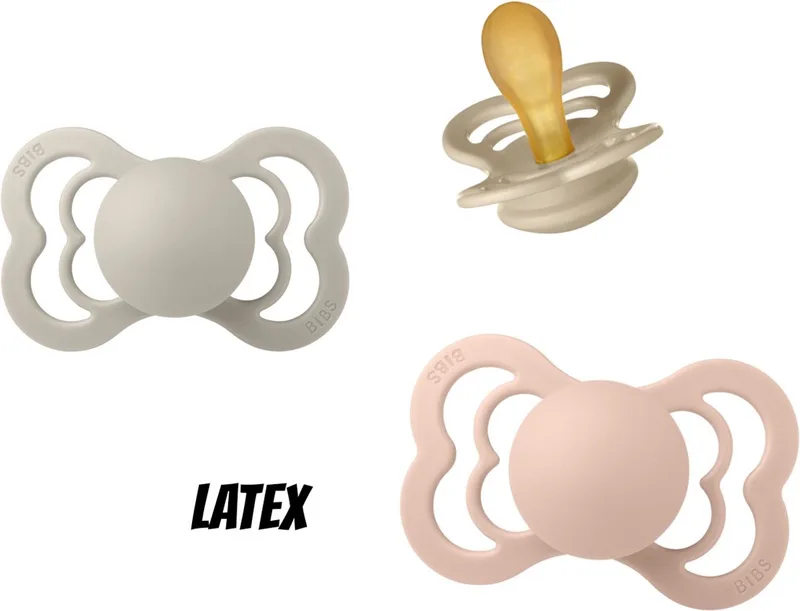 Supreme Latex fopspeen 6-18 maand 3 stuks maat 2 by BIBS in Blush, Vanilla en Sand – product photo