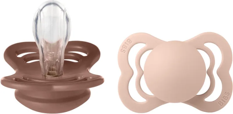Supreme Pacifier - Stage 1 Fopspeen - 0/6 maanden - 2 stuks - Woodchuck / Blush by BIBS in Brown, Pink – product photo