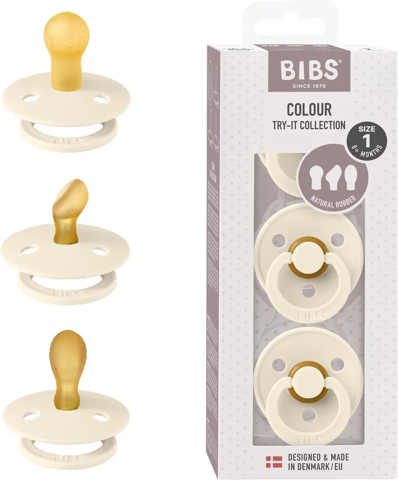 Try-it collection Fopspeen - 0-6 mnd - 3-pack van BIBS in Ivoor – productfoto