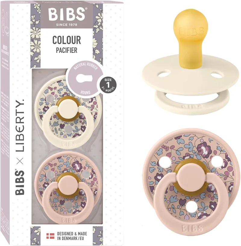 x Liberty Colour Fopspeen - 0-6 mnd - 2-pack - Rond fra BIBS i Eloise Blush – produktbillede