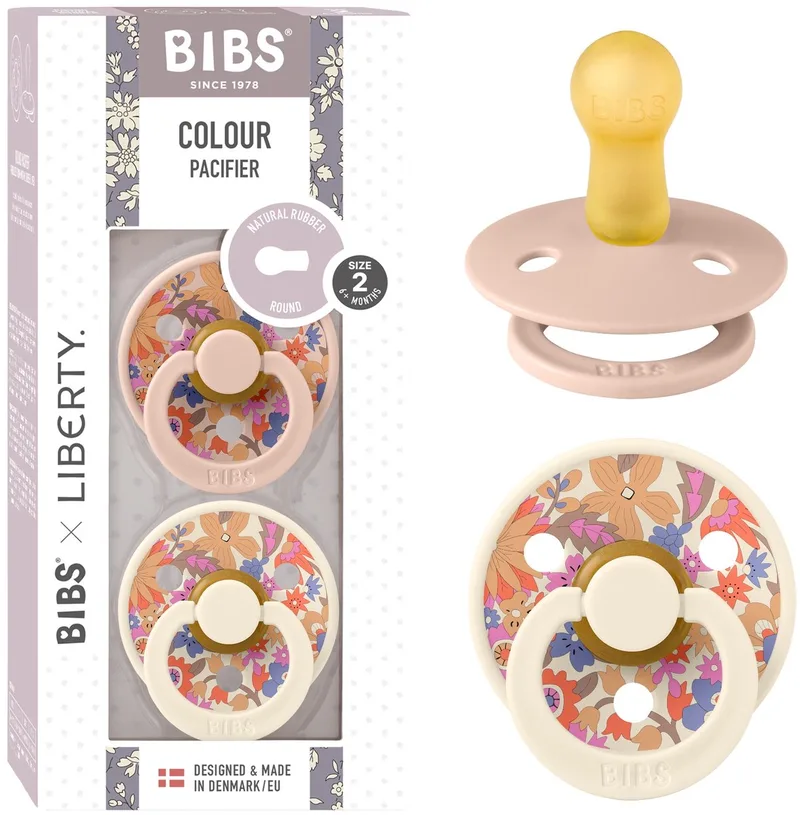 x Liberty Colour Fopspeen - 6-18 mnd - 2-pack - June Blossom/Blush by BIBS in June Blossom Blush Mix – product photo