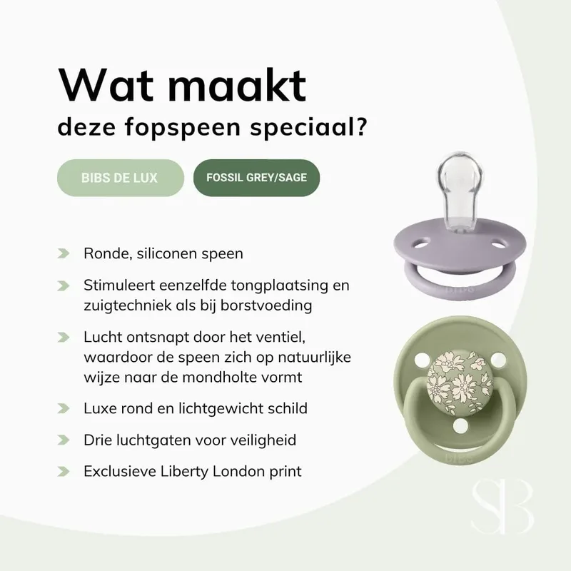 X Liberty De Lux Fopspenen - 2-pack - Eén maat - Rond - Cap van BIBS – productfoto 3 van 3