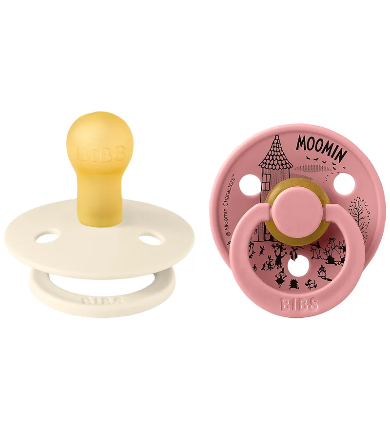 x MOOMIN Colour Fopspenen - Maat 1 -Rond - 2-pack - Ivory/D de BIBS – photo produit