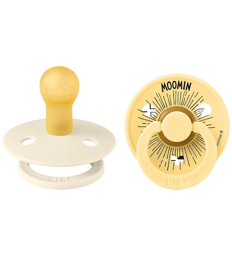 x MOOMIN Colour Fopspenen - Maat 1 - Rond - 2-pack - Ivory de BIBS – photo produit