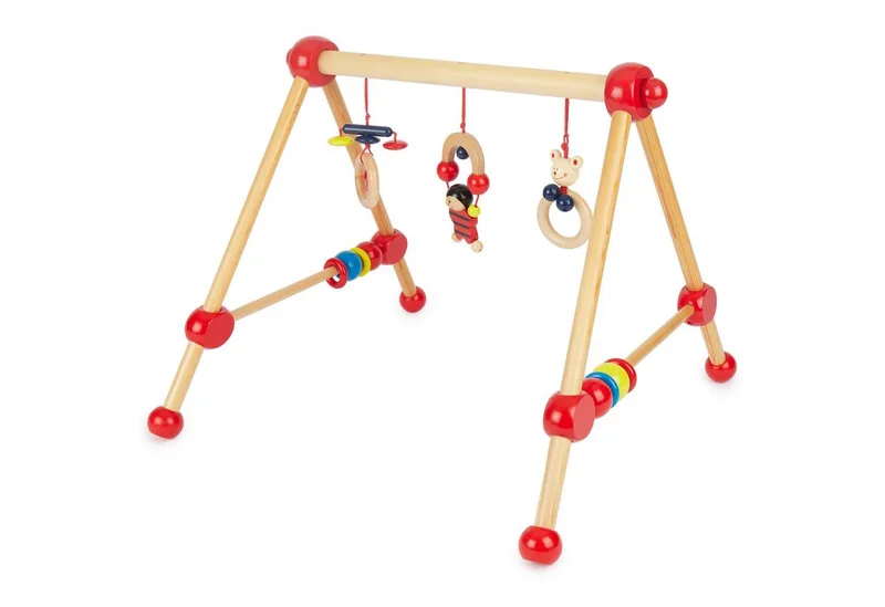 Baby Gym Bieco Spieltrapez Spielbogen Baby Holz mit Figuren & Kugeln van Bieco – productfoto