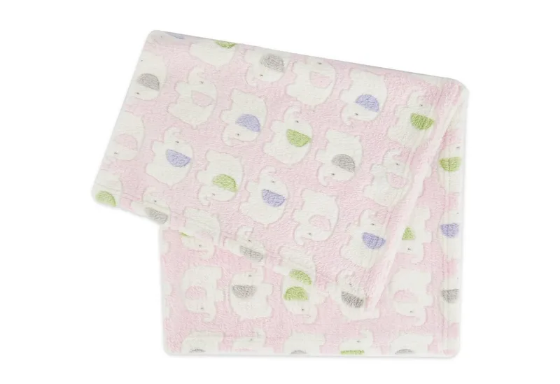 Krabbeldecke Bieco Babydecke Mädchen Elefanten Kuscheldecke Baby Blanket, BIECO van Bieco in Roze – productfoto